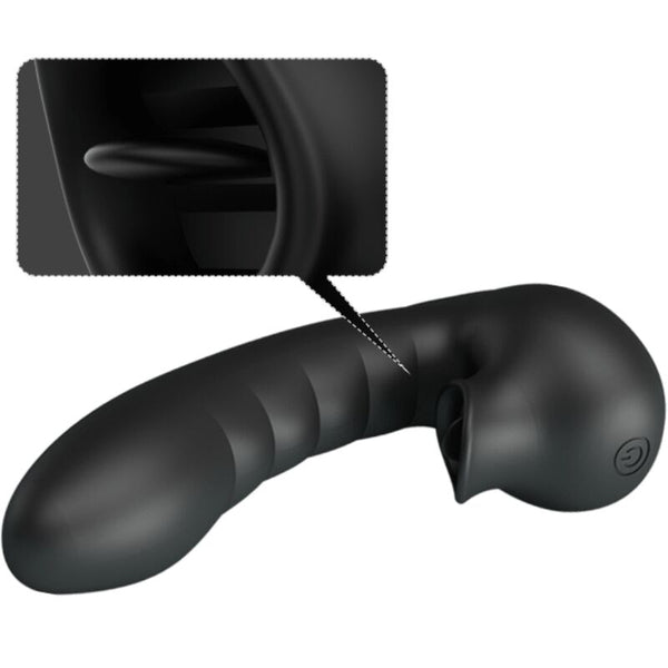 Hobgoblin funda vibradora para dedo 12 vibraciones con estimulador clítoris negro