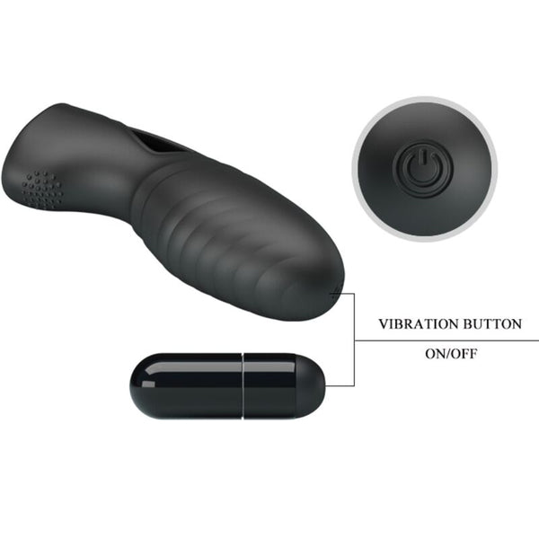 Alan vibrador de dedo silicona negro
