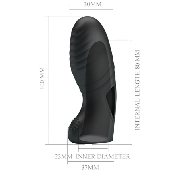 Alan vibrador de dedo silicona negro