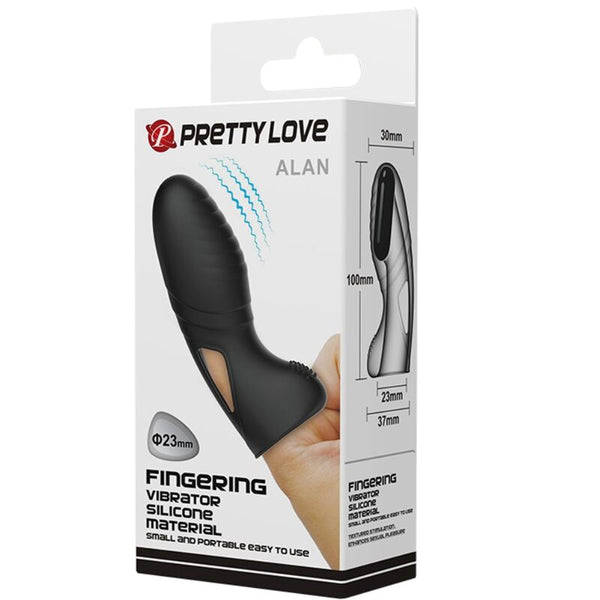 Alan vibrador de dedo silicona negro