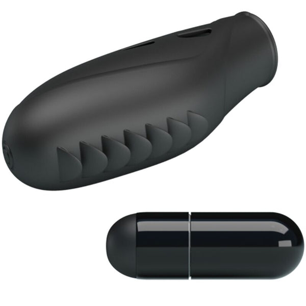 Gilo vibrador de dedo silicona negro