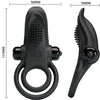 Doble anillo vibrador con estimulador clítoris 10 vibraciones negro