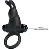 Anillo vibrador con estimulador rabbit clítoris 10 vibraciones negro