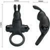 Anillo vibrador con estimulador rabbit clítoris 10 vibraciones negro