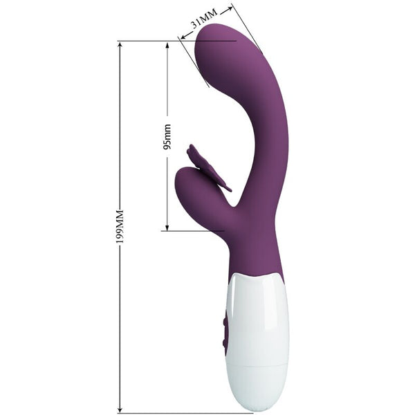 Butterfly kiss vibrador rabbit y estimulador Punto G morado
