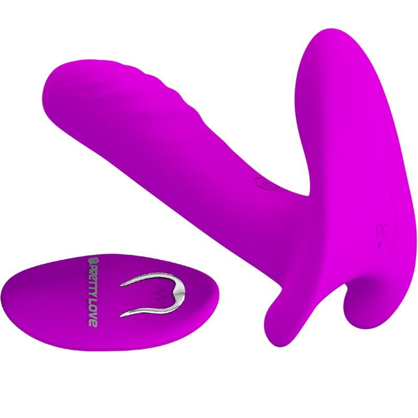 Masajeador y vibrador 12 vibraciones control remoto morado