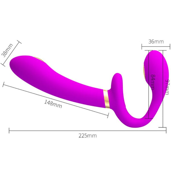 Thunderbird vibrador doble arnés control remoto morado