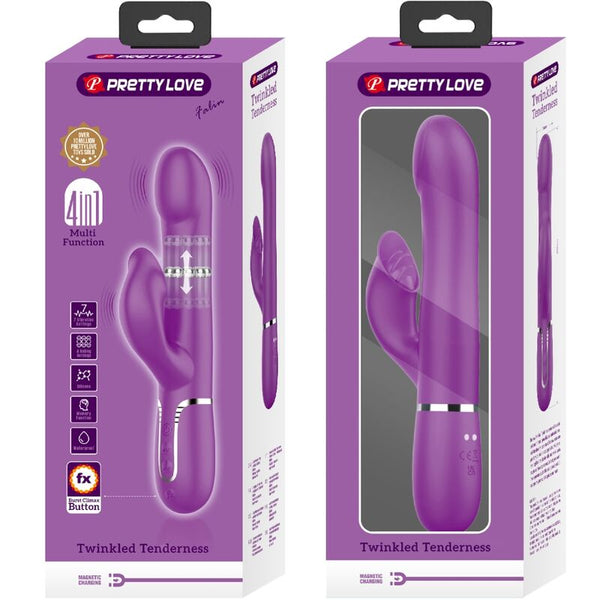 Vibrador y estimulador multifunción 4 en 1 morado