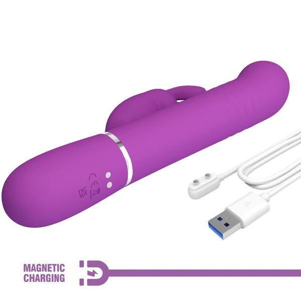Coale vibrador rabbit multifunción 4 en 1 morado