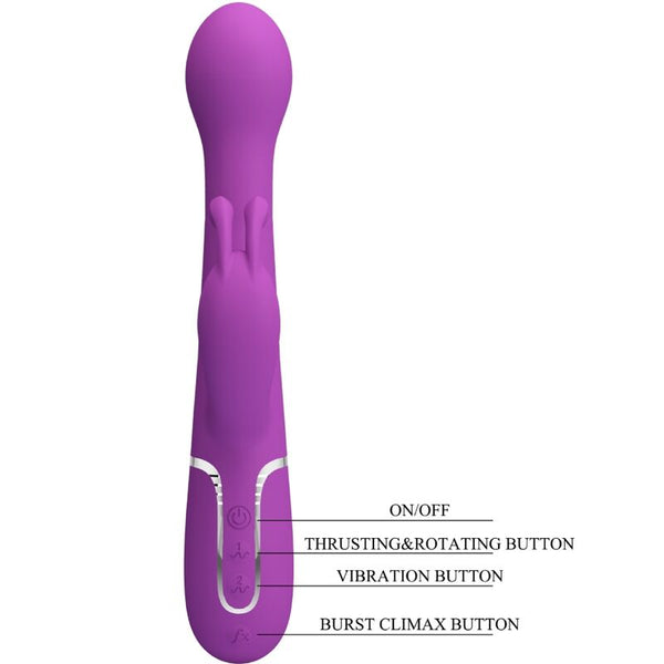 Dejon vibrador rabbit multifunción 3 en 1 morado