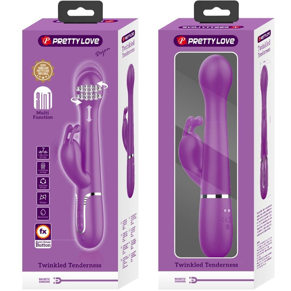 Dejon vibrador rabbit multifunción 3 en 1 morado