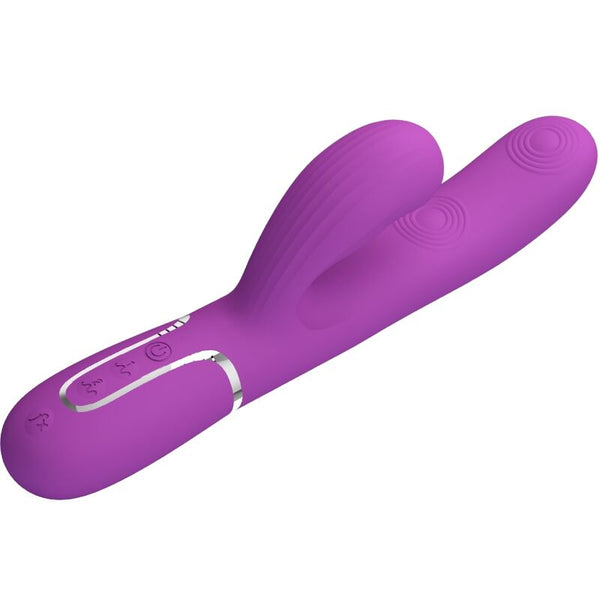 Perlita vibrador rabbit multifunción 3 en 1 morado