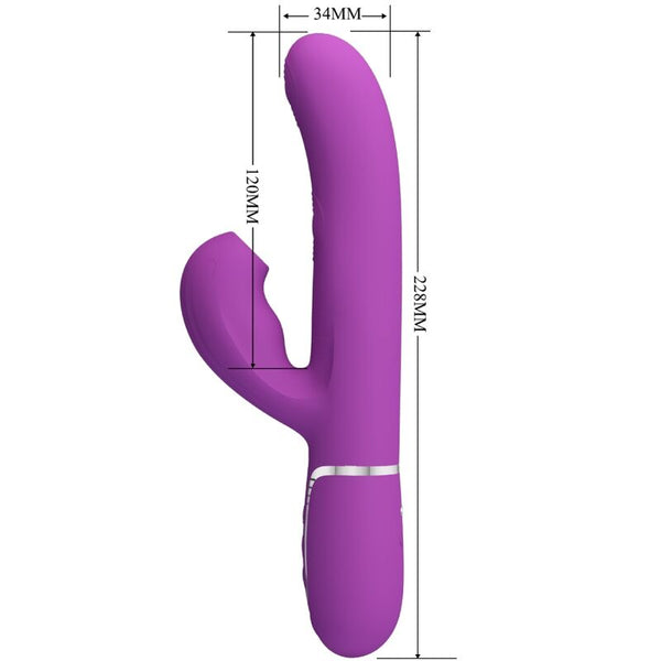 Perlita vibrador rabbit multifunción 3 en 1 morado