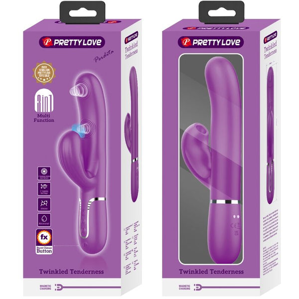 Perlita vibrador rabbit multifunción 3 en 1 morado
