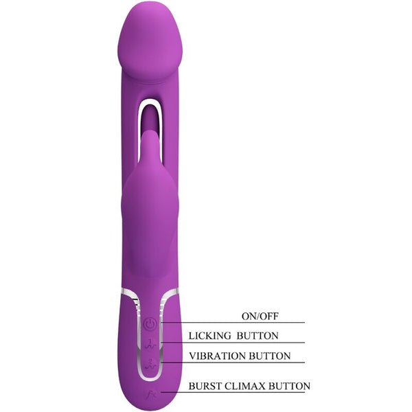 Kampas vibrador rabbit multifunción 3 en 1 morado