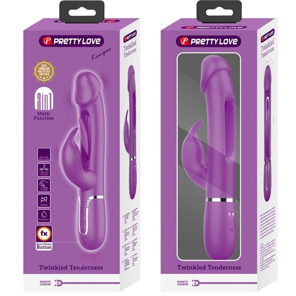 Kampas vibrador rabbit multifunción 3 en 1 morado