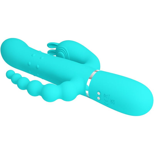 Cammy triple vibrador rabbit multifunción 4 en 1 azul