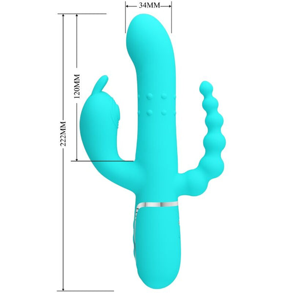 Cammy triple vibrador rabbit multifunción 4 en 1 azul