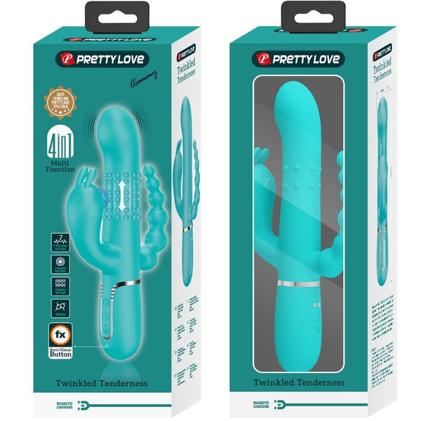 Cammy triple vibrador rabbit multifunción 4 en 1 azul
