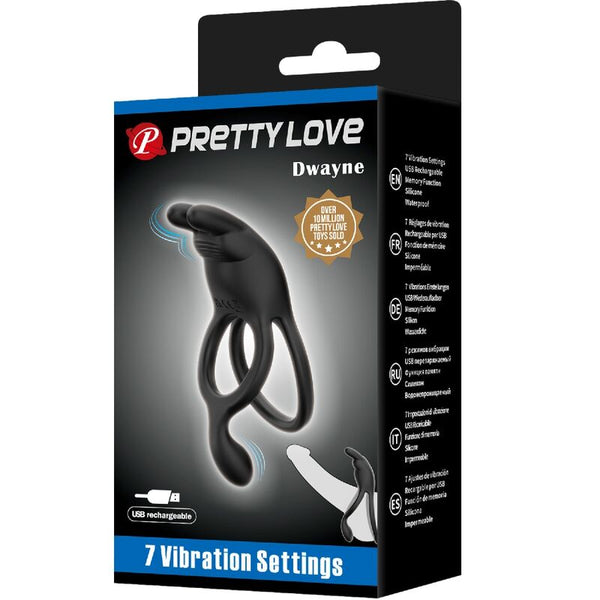 Seth doble anillo vibrador rabbit 7 vibraciones negro