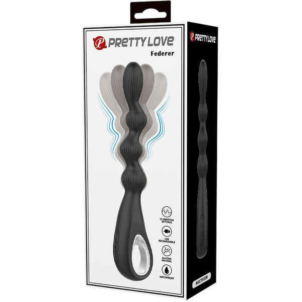 Federer vibrador anal 12 vibraciones negro