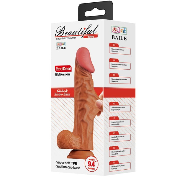 Baile buraq dildo realístico 24 cm natural