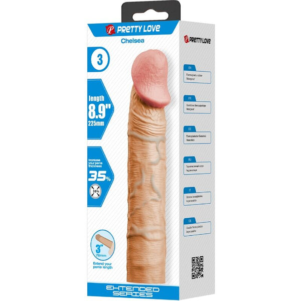 Pretty chelsea funda pene con extensión de 7.6 cm natural