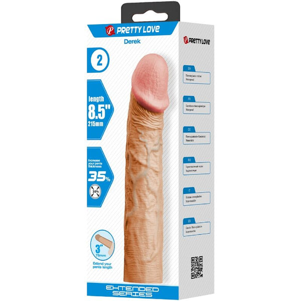 Pretty derek funda pene con extensión de 7.6 cm natural