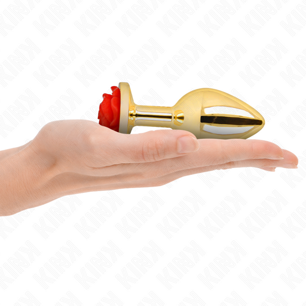 Kink plug anal dorado rosa roja talla l
