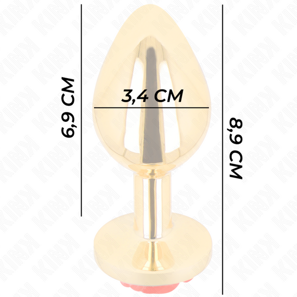 Kink plug anal dorado rosa roja talla m