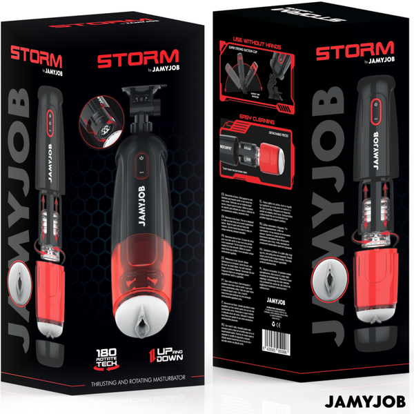 Jamyjob storm masturbador vagina automático 10 modos rotación y empuje