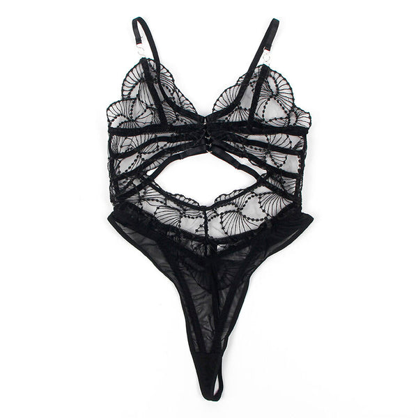 Subblime 955229 body transparente con encaje hueco negro l xl