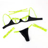 Subblime 955274 set sujetador con collar y detalles para piernas verde fluorescente s m