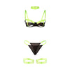 Subblime 955274 set sujetador con collar y detalles para piernas verde fluorescente s m