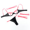 Subblime 955304 set sujetador con collar y detalles para piernas rosa fluorescente l xl