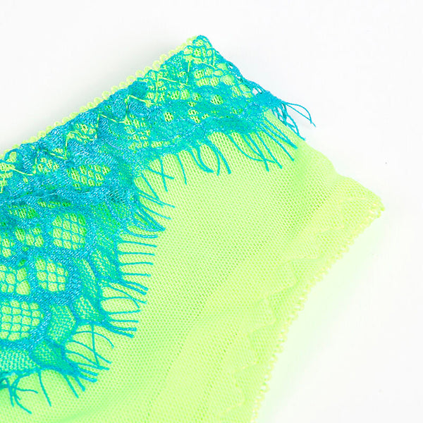 Subblime 955328 set sujetador con encaje y ligueros verde y azul l xl