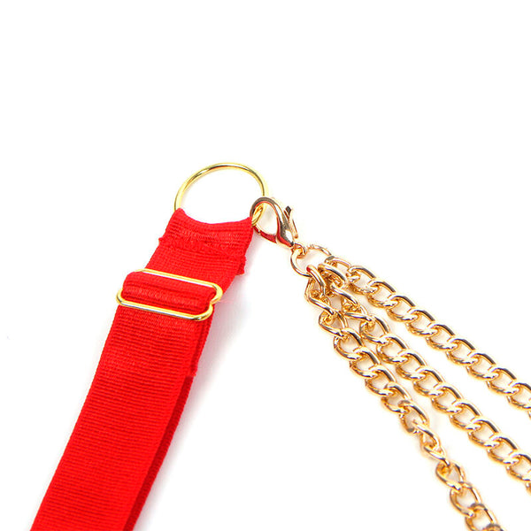Subblime 955519 conjunto sujetador con cadenas y corazón de malla rojo s m