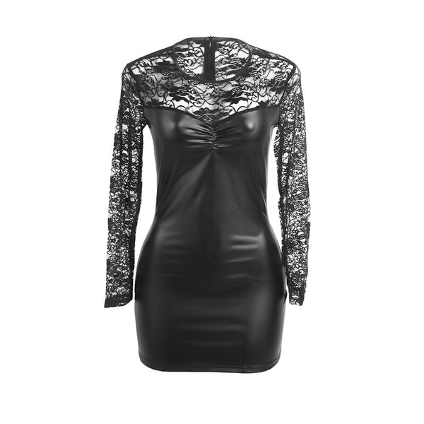 Subblime 955595 vestido de manga larga con encaje negro s m