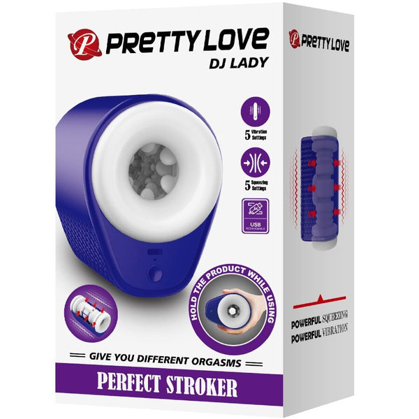 Pretty dj lady masturbador masculino con vibración 5 configuraciones morado