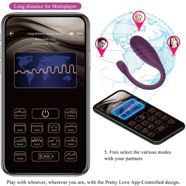 Leviathan vibrador controlado por app morado