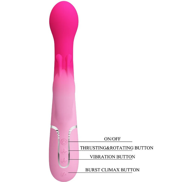 Dejon vibrador rabbit 3 en 1 multifunción rosa