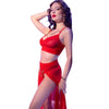 Chilirose cr 4850 set top rojo y leggins con complementos dorados