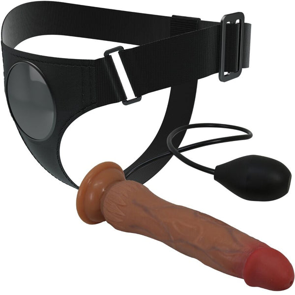 Pretty kyton arnés briefs universal con dildo squirting 19 cm mulato