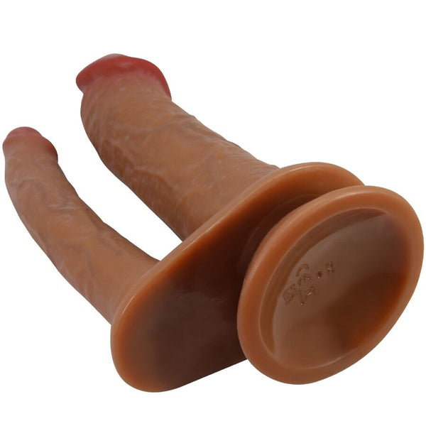 Pretty hulbert doble dildo realístico con vibración mulato