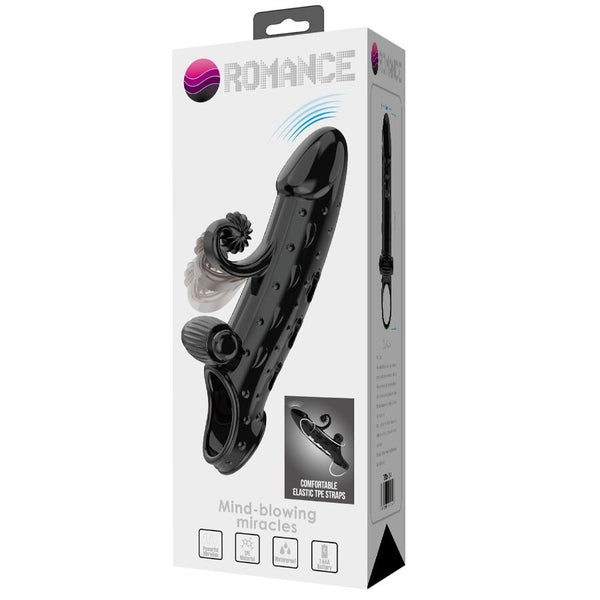 Romance funda para pene con vibración negro