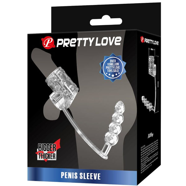 Pretty funda para pene con plug anal transparente