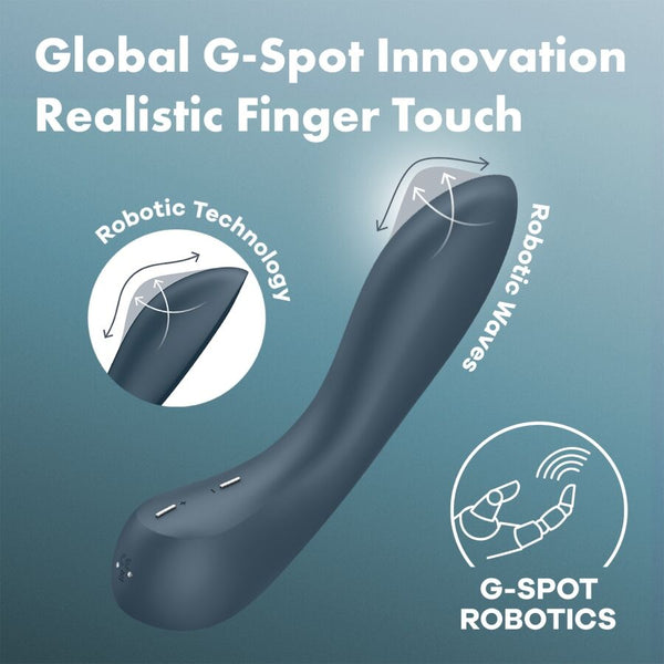 Vibrador Wave 4 para Punto G con 12 programas gris oscuro
