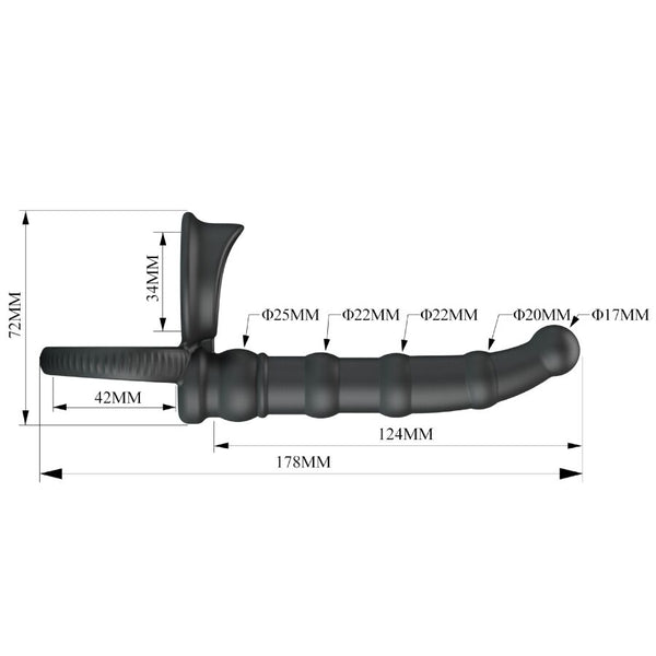 Tatum anillo vibrador pene con plug 10 vibraciones negro