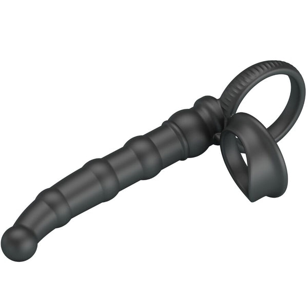 Tatum anillo vibrador pene con plug 10 vibraciones negro
