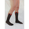 Macho calcetines finos negro rojo talla única